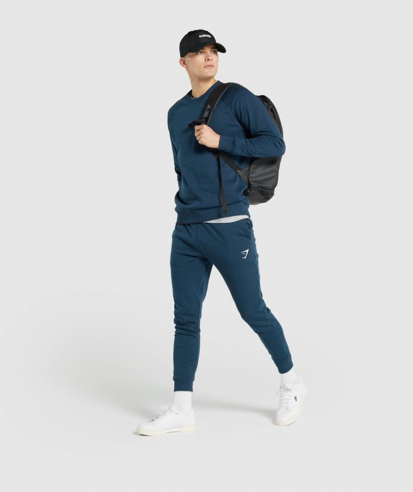 Men's Gymshark Crest Jogger Navy | CA 8015N3